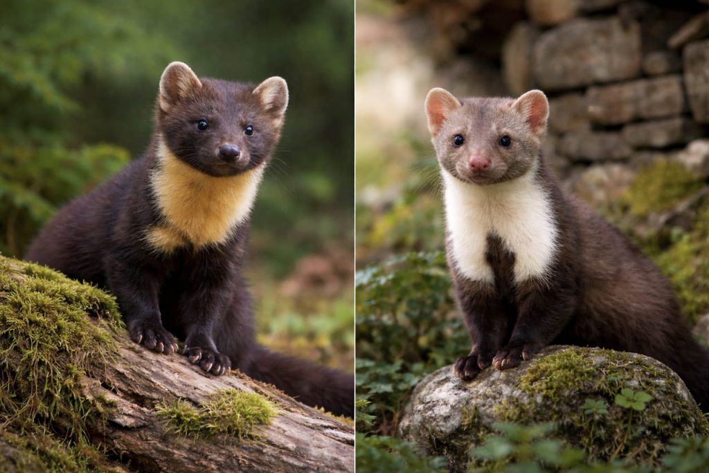 
Pa kreisi – meža cauna, pa labi – akmeņu cauna
